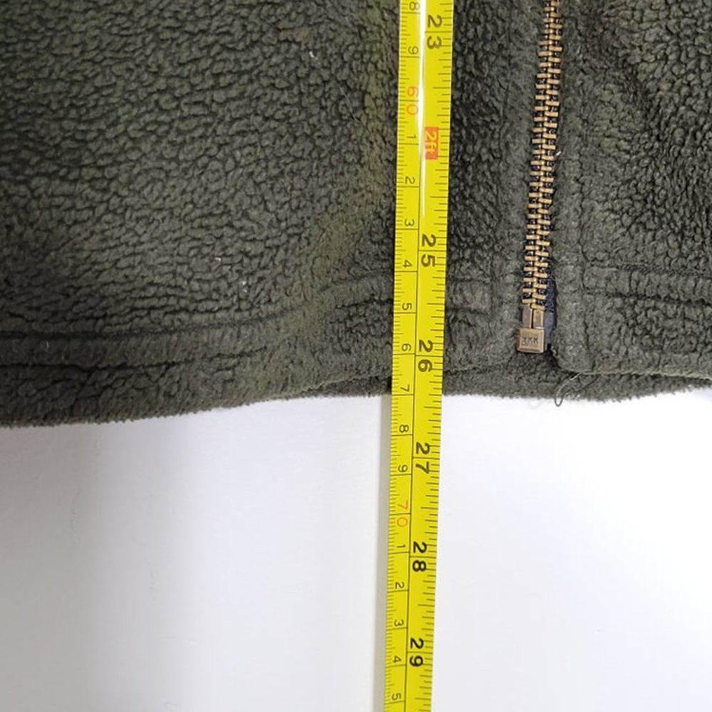 Vintage Olive Green Fleece Jacket with Tan Accents - Picture 13 of 13